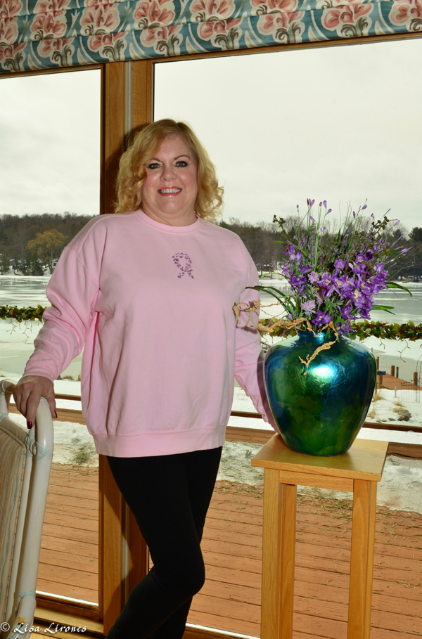 Antrim County High Tea for Breast Cancer crewneck pink pullover sweatshirt